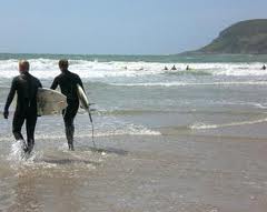 Caswell Beach surfers